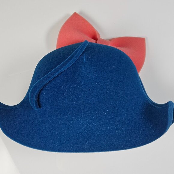 Halloween Foam Wig with Large Bow Blue Hair Pink Bow - Picture 6 of 7